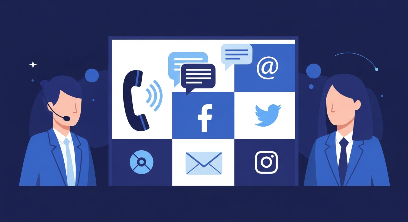 Phone contact center with multiple communication channels including phone chat and email