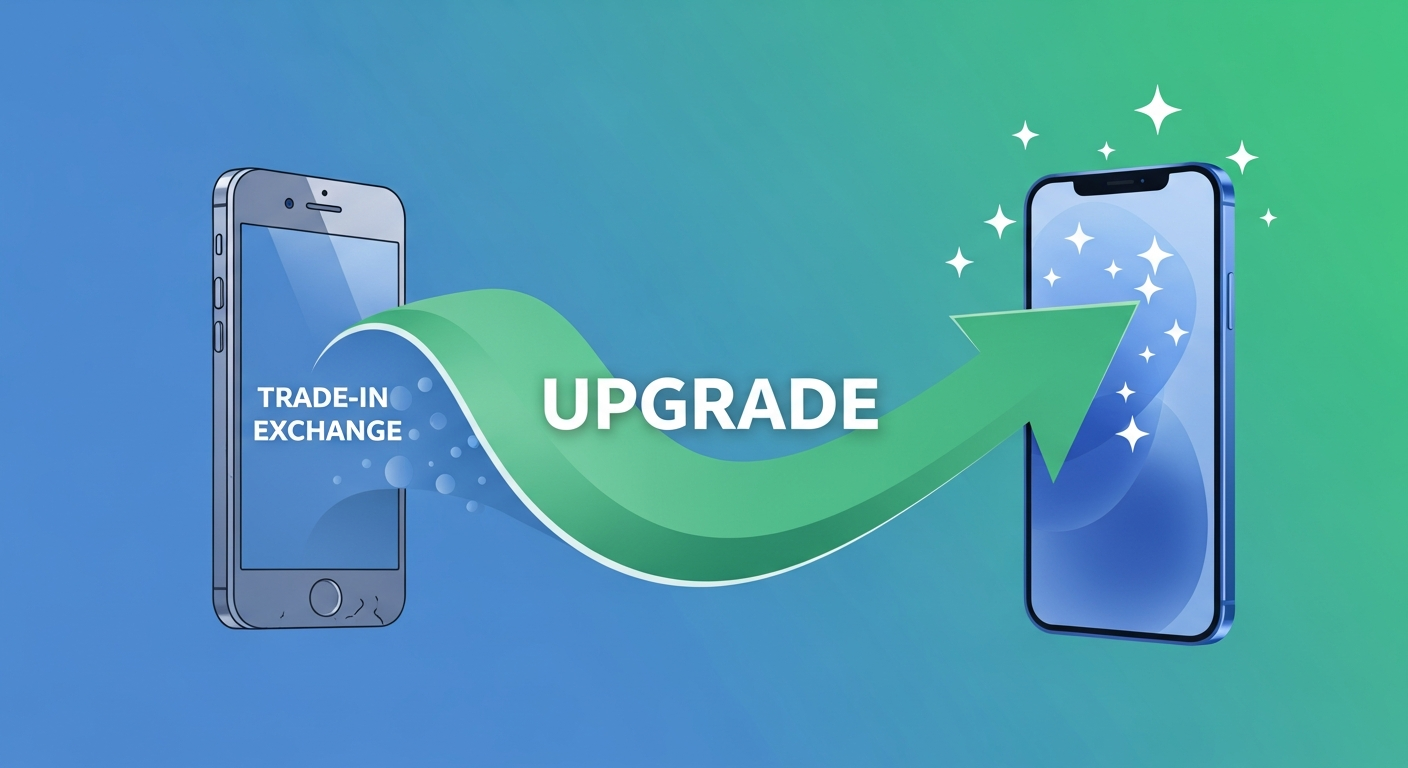 O2 Refresh phone upgrade concept showing old phone transforming into new device