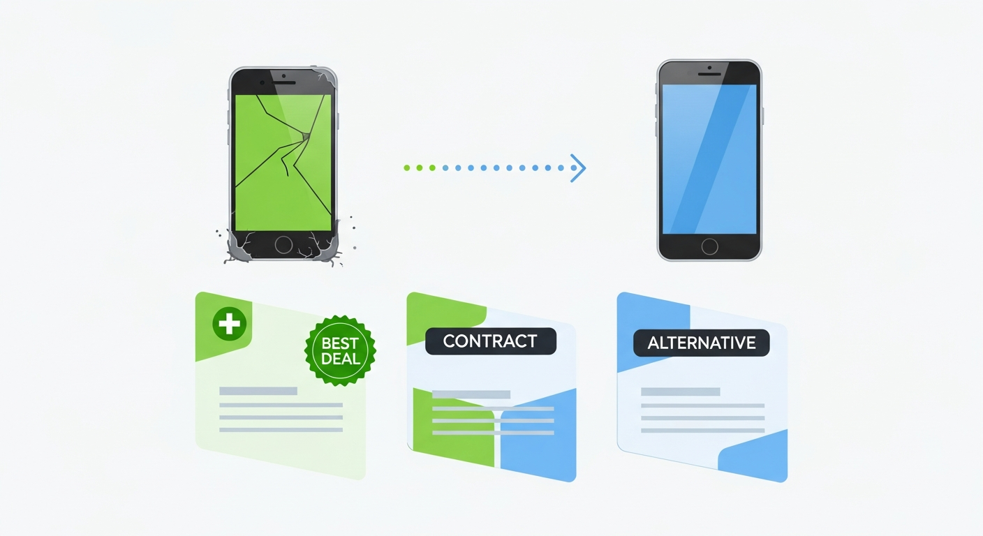 Phone upgrade and contract options with upgrade path from old to new device