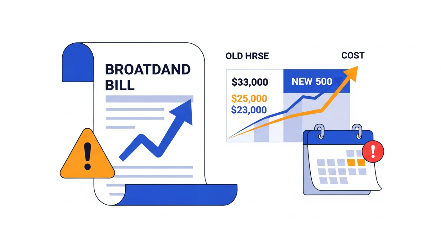 Virgin Media broadband price increase alert with comparison chart